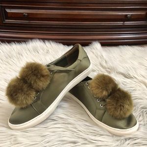 J/S SLIDE Cash Satin Faux Fur Sneaker